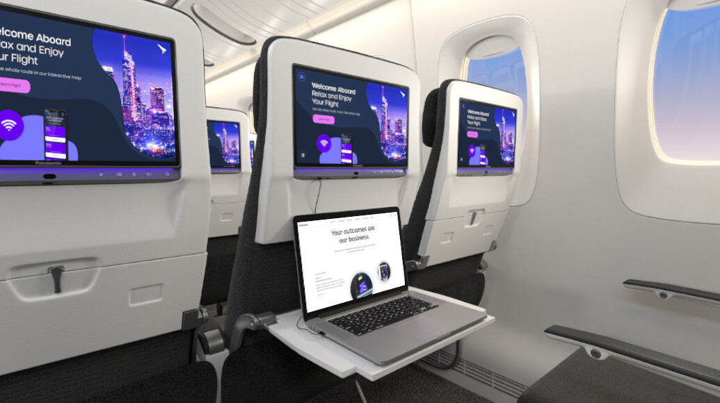 Astrova economy class screens with laptop charging via USB C